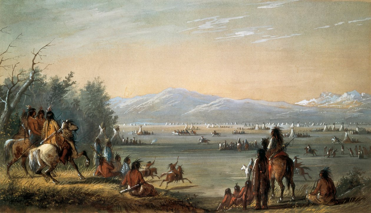 Bir Hint köyü. Alfred Jacob Miller