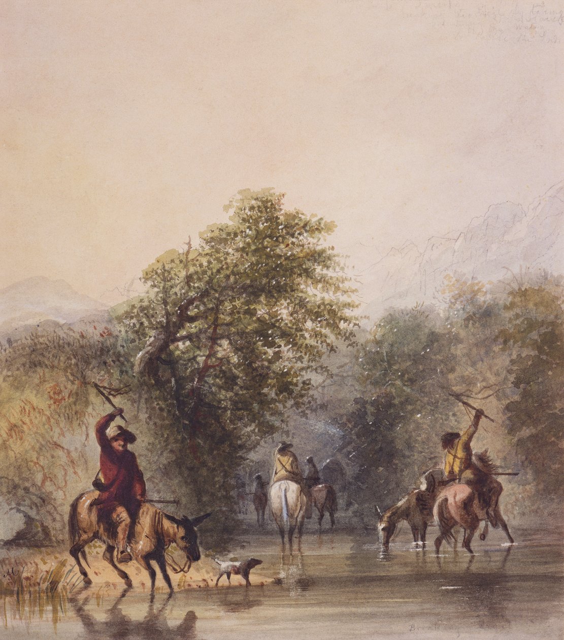 Kızılderililerden Kaçış Yolu, 1837 dolayları (kağıt üzerine suluboya) by Alfred Jacob Miller