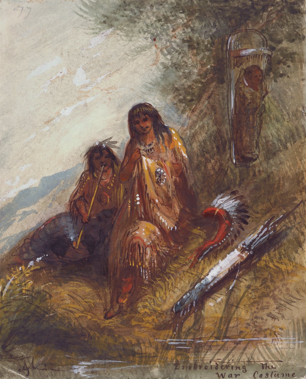 Savaş Kostümü İşleme, 1837 civarı (kağıt üzerine suluboya ve guaj boya) by Alfred Jacob Miller