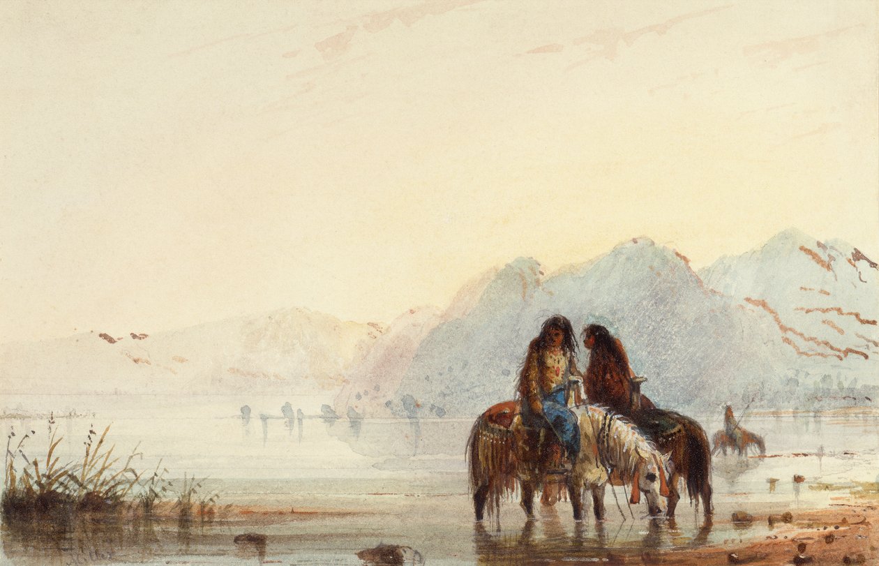 Hintli Kadınlar, Shoshones, 1837 dolayları (kağıt üzerine suluboya) by Alfred Jacob Miller