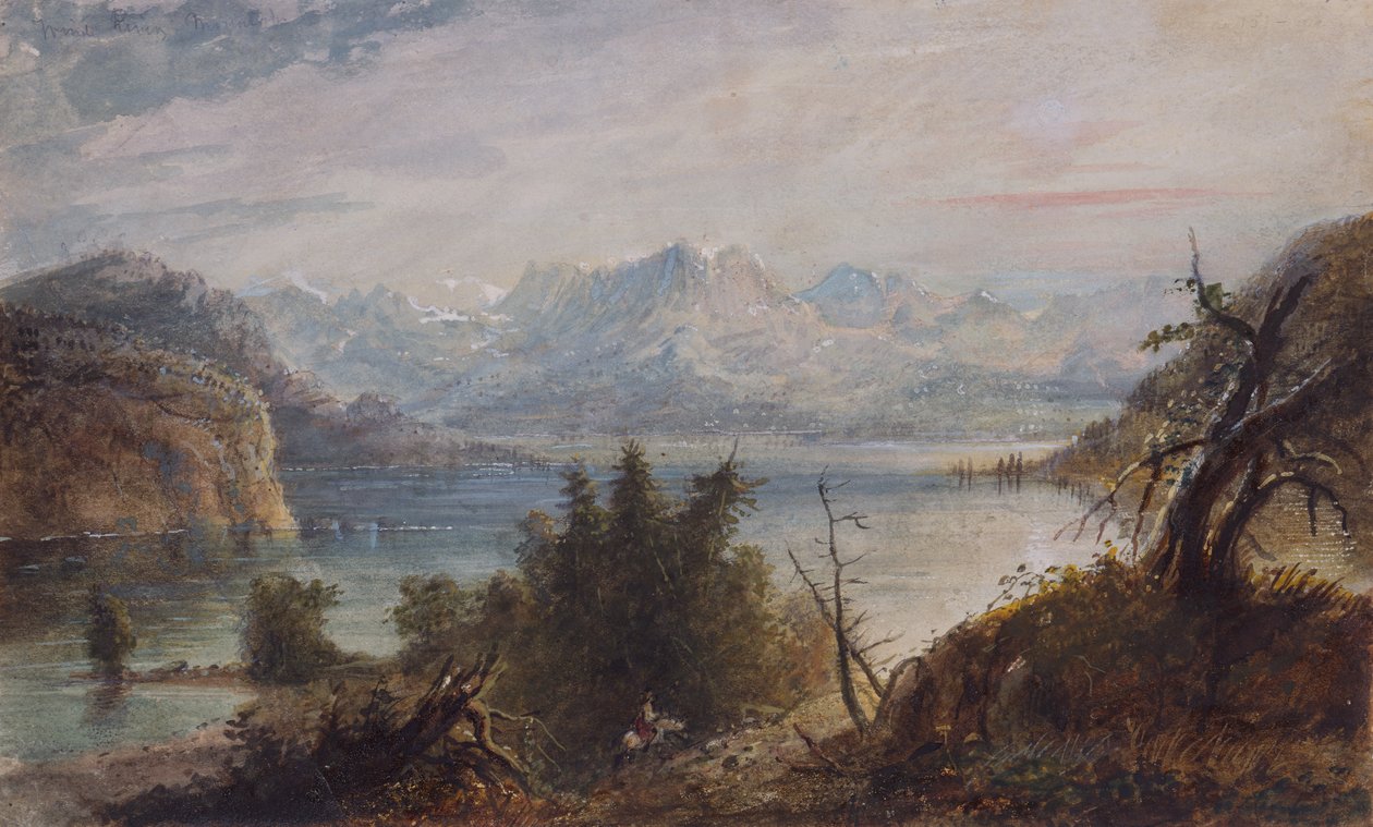 Göl, Wind River Dağları Zinciri, 1837 dolayları (kağıt üzerine suluboya) by Alfred Jacob Miller