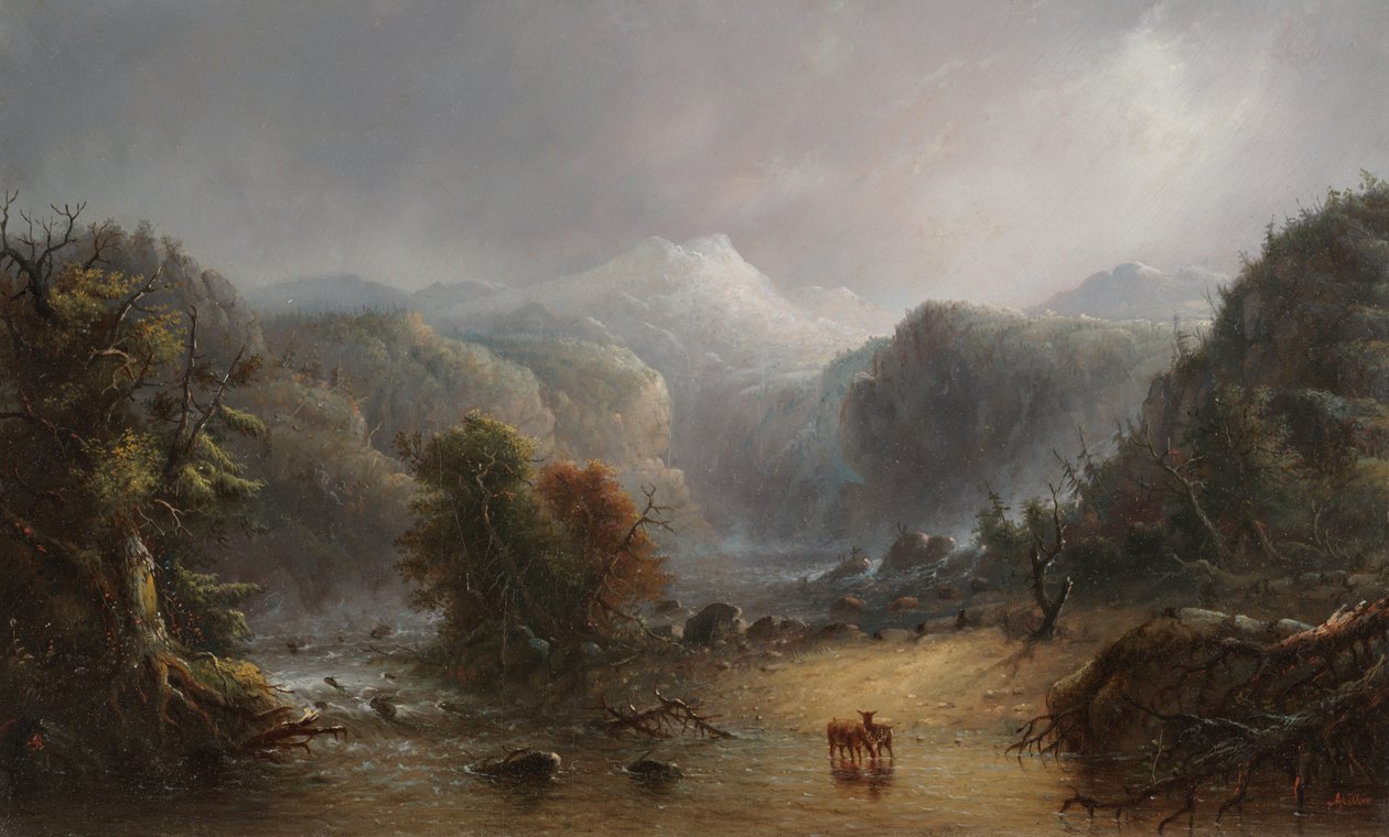 Bulutların Dinlenmeyi Sevdiği Yer, 1850 dolayları (panelde yağlı boya) by Alfred Jacob Miller