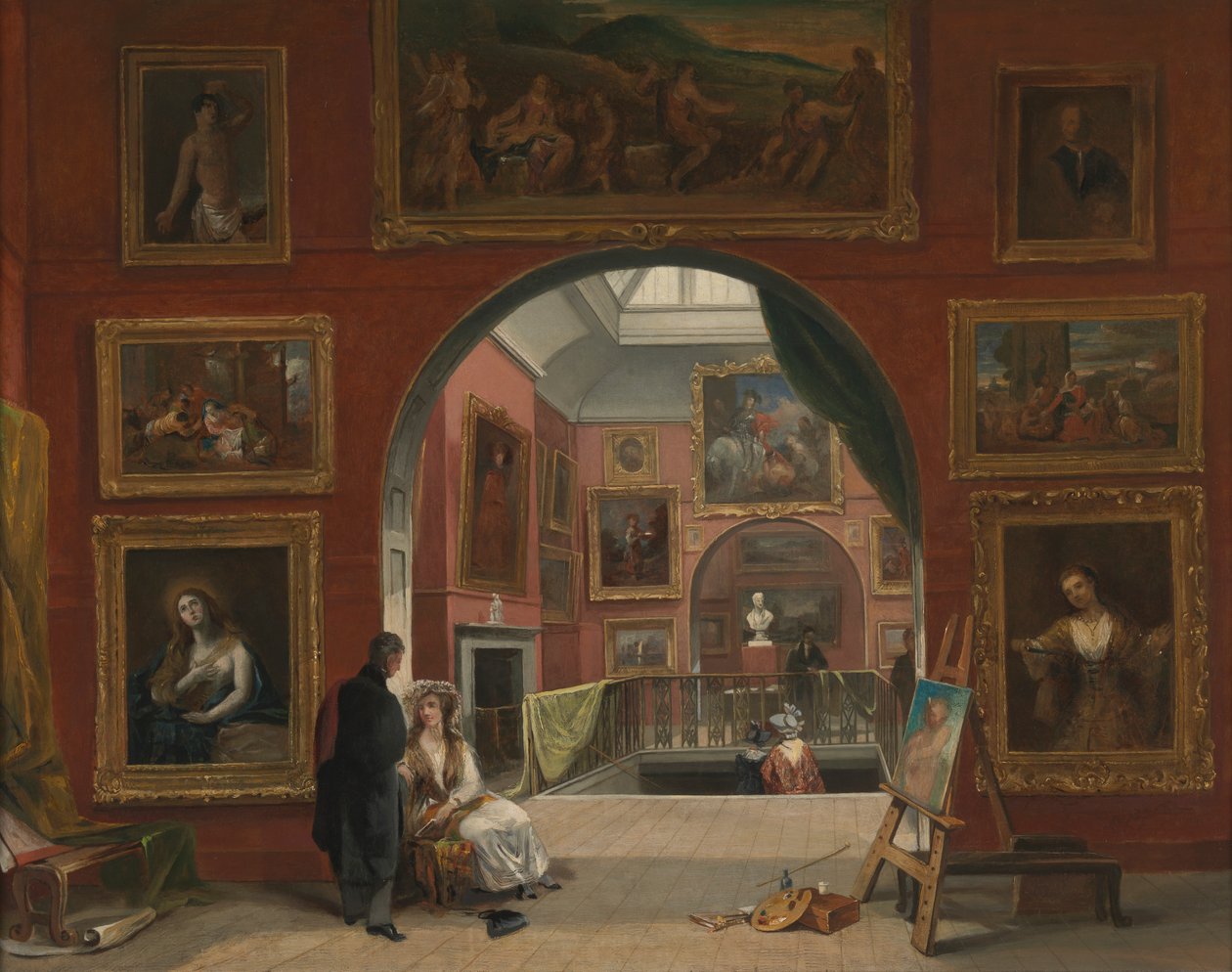 İngiliz Enstitüsünün İçi (Eski Usta Sergisi, Yaz 1832) by Alfred Joseph Woolmer