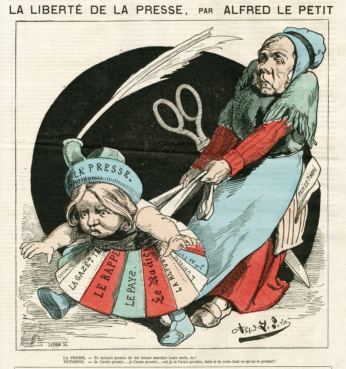 "Le Grelot" Kapağı, Renkli Hiciv by Alfred Le Petit