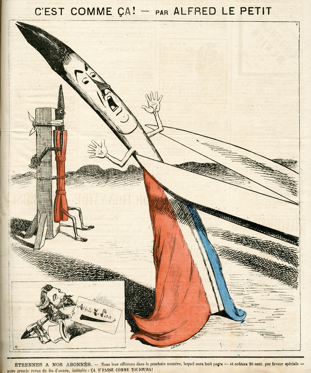 “Le Grelot”un kapağı, 142 numara, Satirique en Couleurs by Alfred Le Petit