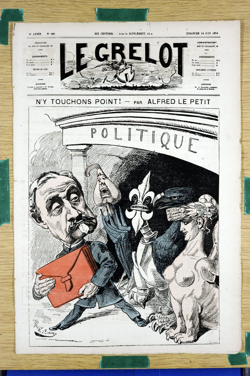 “Le Grelot” Kapağı, 166 numara, Renkli Hiciv by Alfred Le Petit