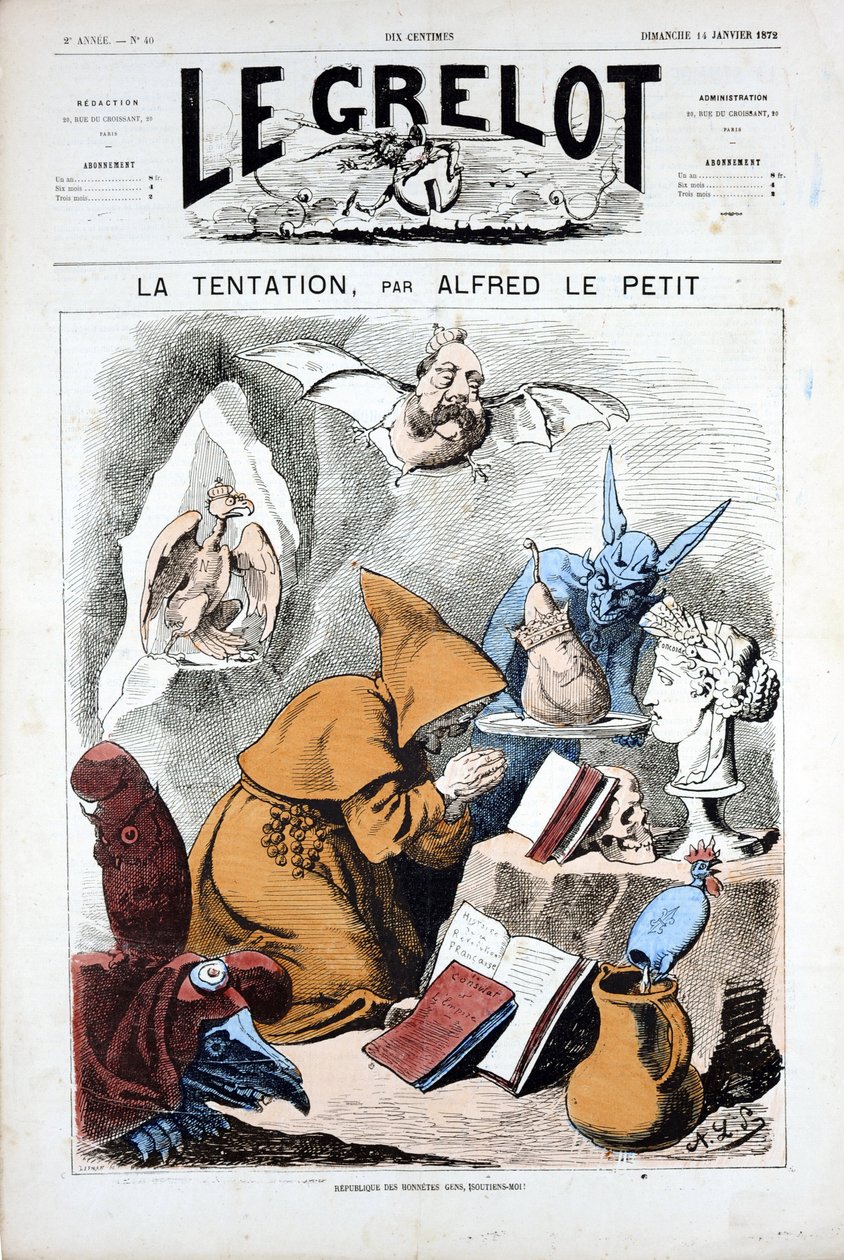 “Le Grelot”un kapağı, 40 numara, Satirique en Couleurs by Alfred Le Petit