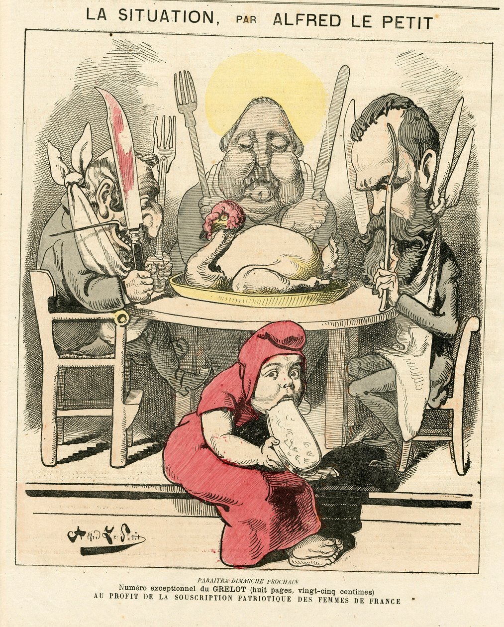 “Le Grelot”un kapağı, 47 numara, Satirique en Couleurs by Alfred Le Petit
