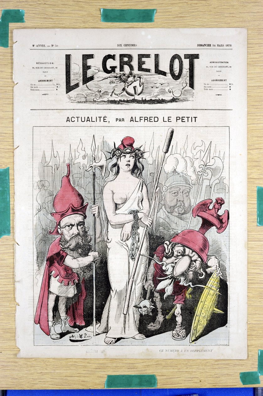 “Le Grelot”, 50 Numaralı Kapak, Renkli Hiciv by Alfred Le Petit