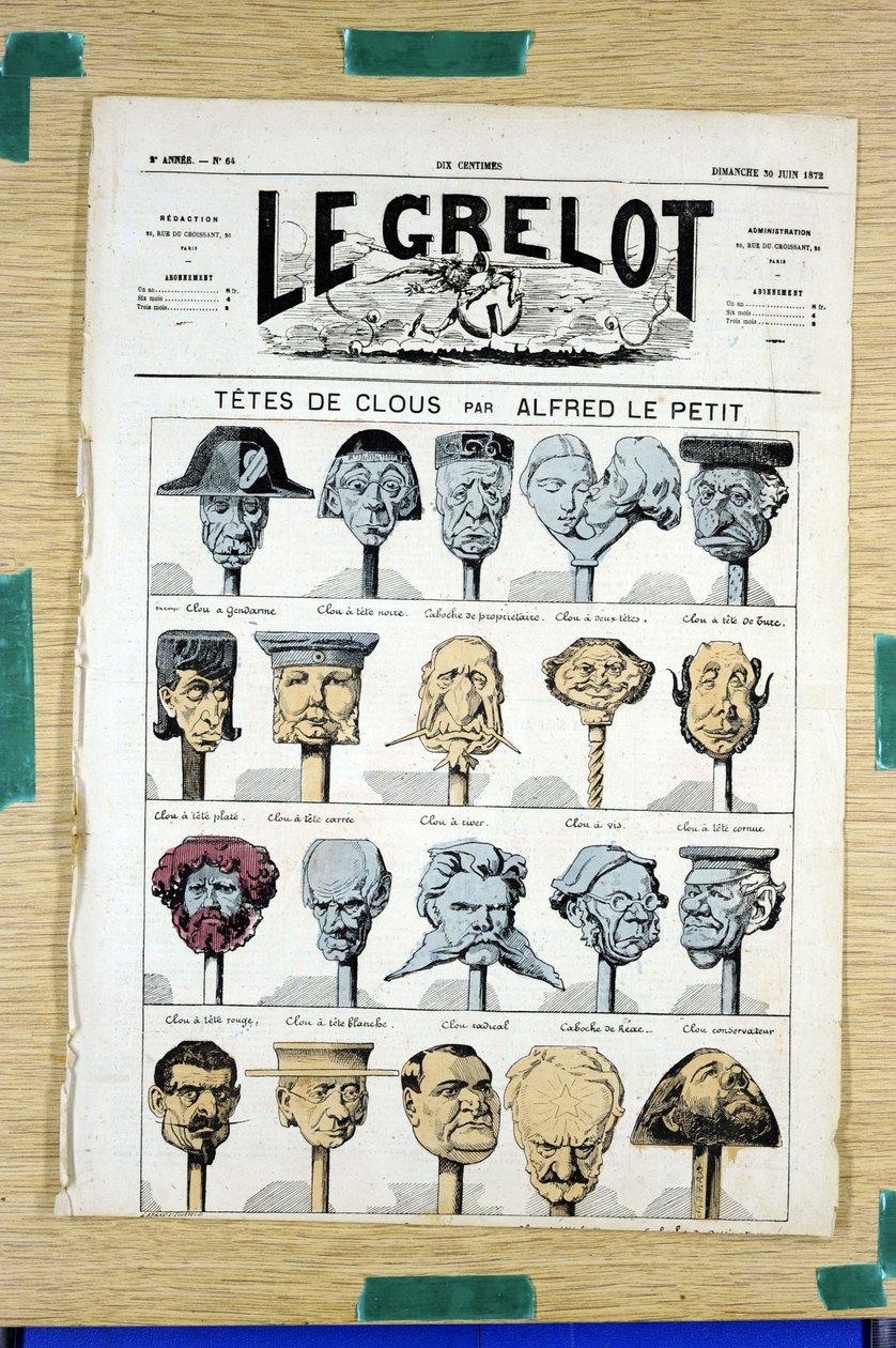 “Le Grelot” Kapağı, Sayı 64, Renklerle Hiciv by Alfred Le Petit