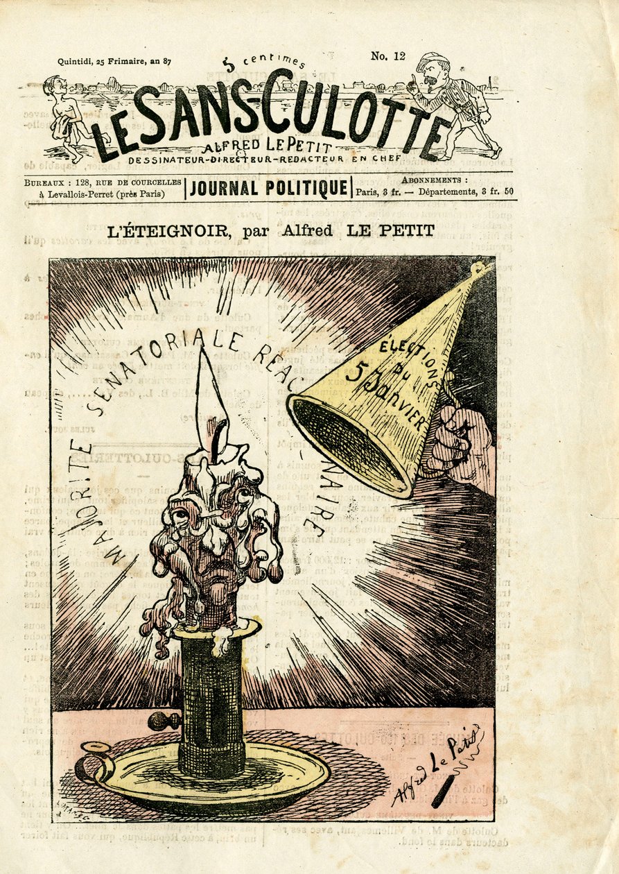 “Le Sans-Panlotte”un kapağı, 12 numara, Satirique en Couleurs by Alfred Le Petit