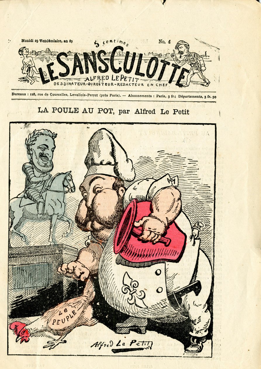 “Le Sans-Panlotte”, 4 Numaralı Kapak, Renklerde Hiciv by Alfred Le Petit