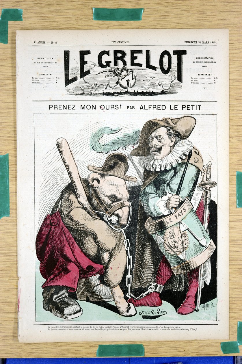 51 Numaralı “The Grelot” Kapağı, Renklerle Hiciv by Alfred Le Petit
