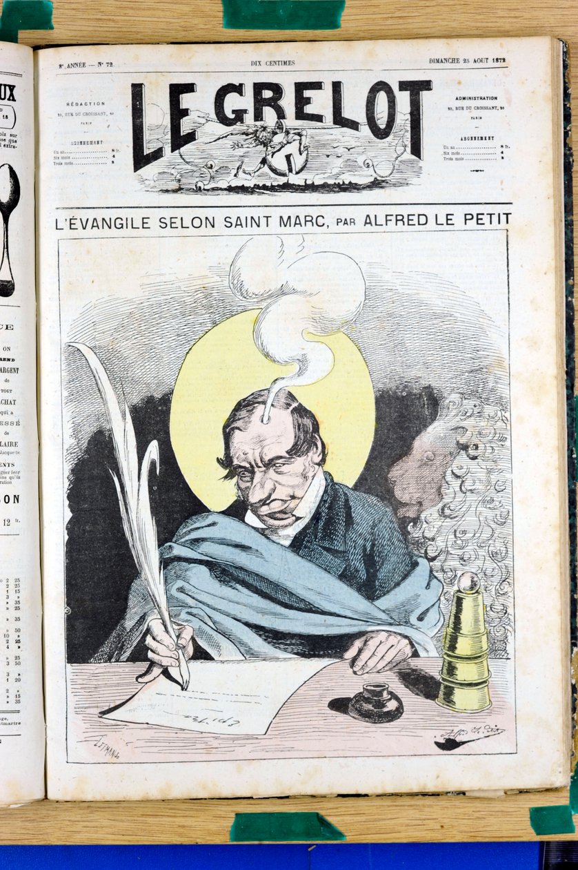 “Grelot”, 72 Numaralı Kapak, Renkli Hiciv by Alfred Le Petit