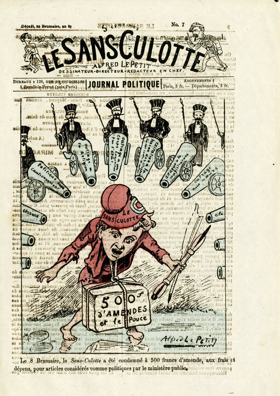 Le Sans-culotte, No. 7 Kapağı için İllüstrasyon by Alfred Le Petit