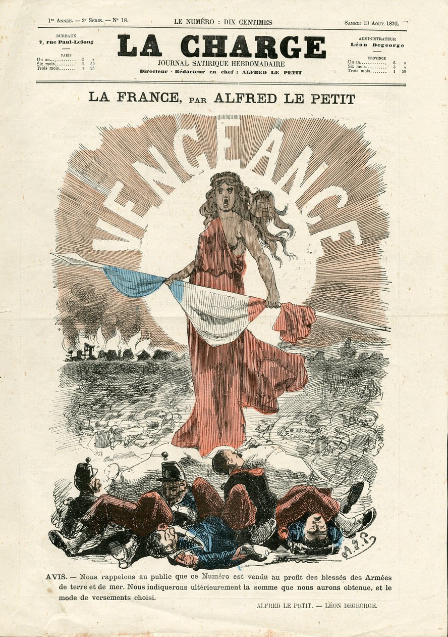 La Charge (1870), 18 numara, Renkli Hiciv by Alfred Le Petit