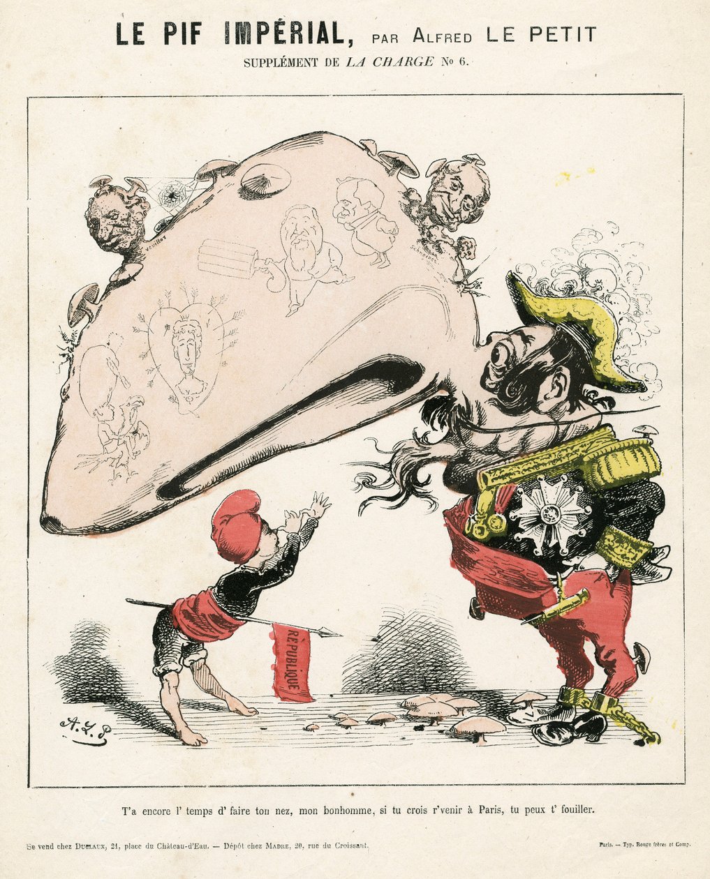 The Charge (1870), 6 numara, Renkli Hiciv by Alfred Le Petit