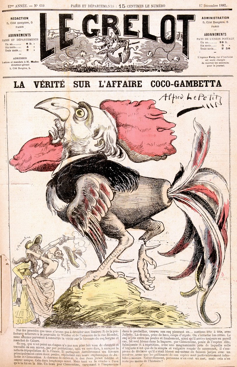 Coco olayı (Gambetta ve “” tavukları”) hakkındaki gerçek - Gambetta - Alfred Le Petitty, 17/12/1882 tarihli “Le Grelot””da by Alfred Le Petit