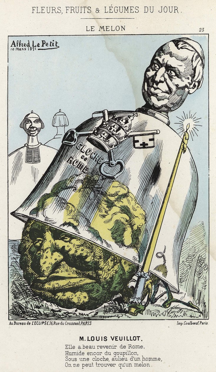 Kavun: Louis Veuillot ile ilgili karikatür - hasta. 03/10/1871