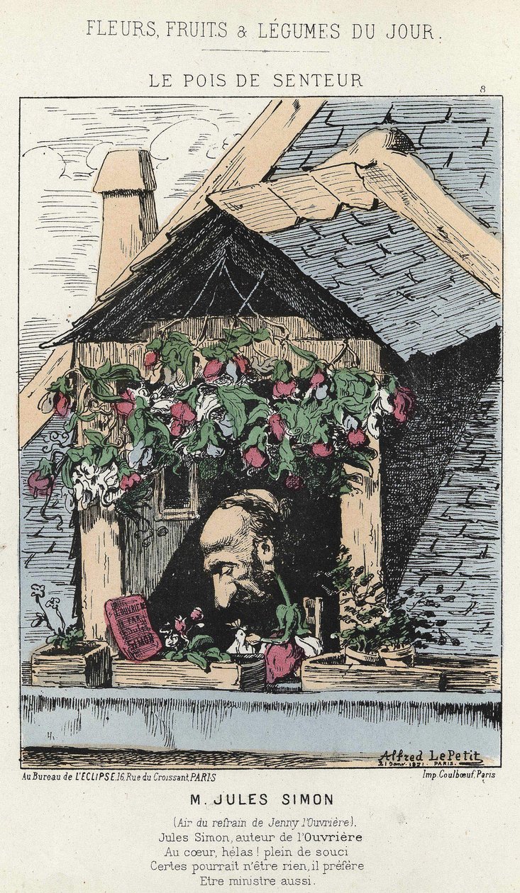Le Peas de Fragreur: Jules Simon (1814 - 1896) hakkında karikatür - hasta. 12/01/187