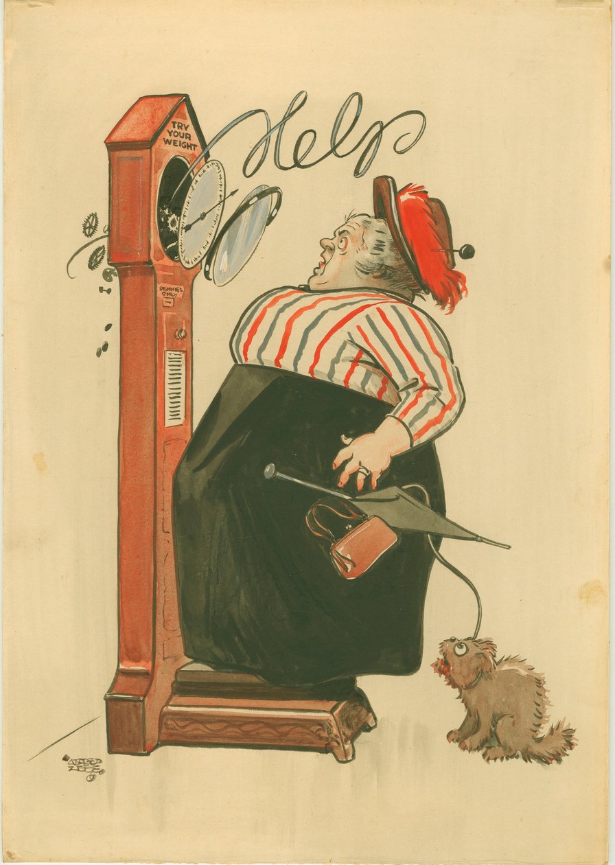 Kilonuzu deneyin! (suluboya) by Alfred Leete