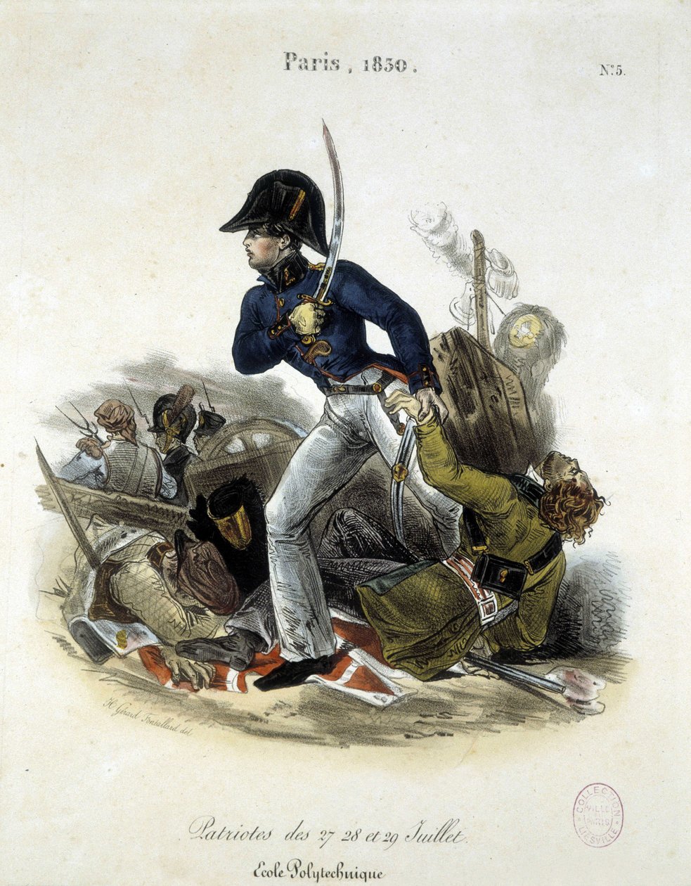 Lemercier tarafından 1830 devrimi sırasında politeknikçi. by Alfred Leon Lemercier