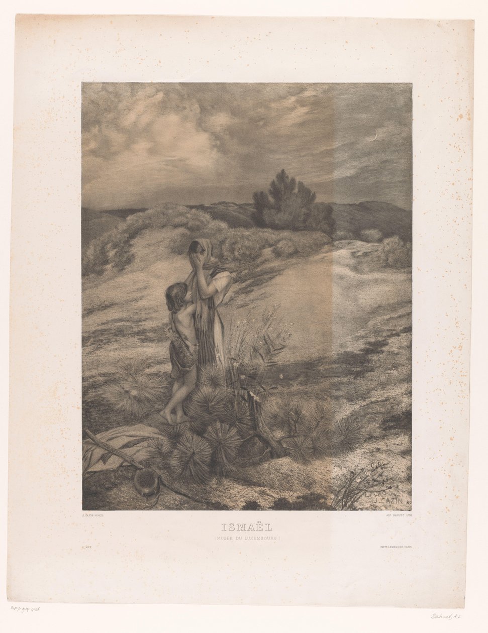 Çölde Hacer ve İsmail Ismaël (Musée du Luxembourg) (nesne üzerindeki başlık) by Alfred Louis Bahuet