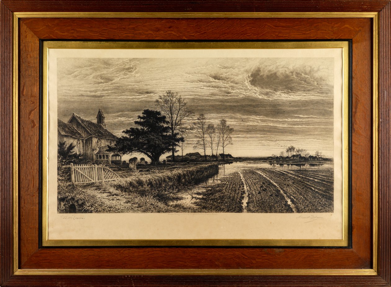 Akşam Işık olacak (gravür) by Alfred Louis Brunet Debaines