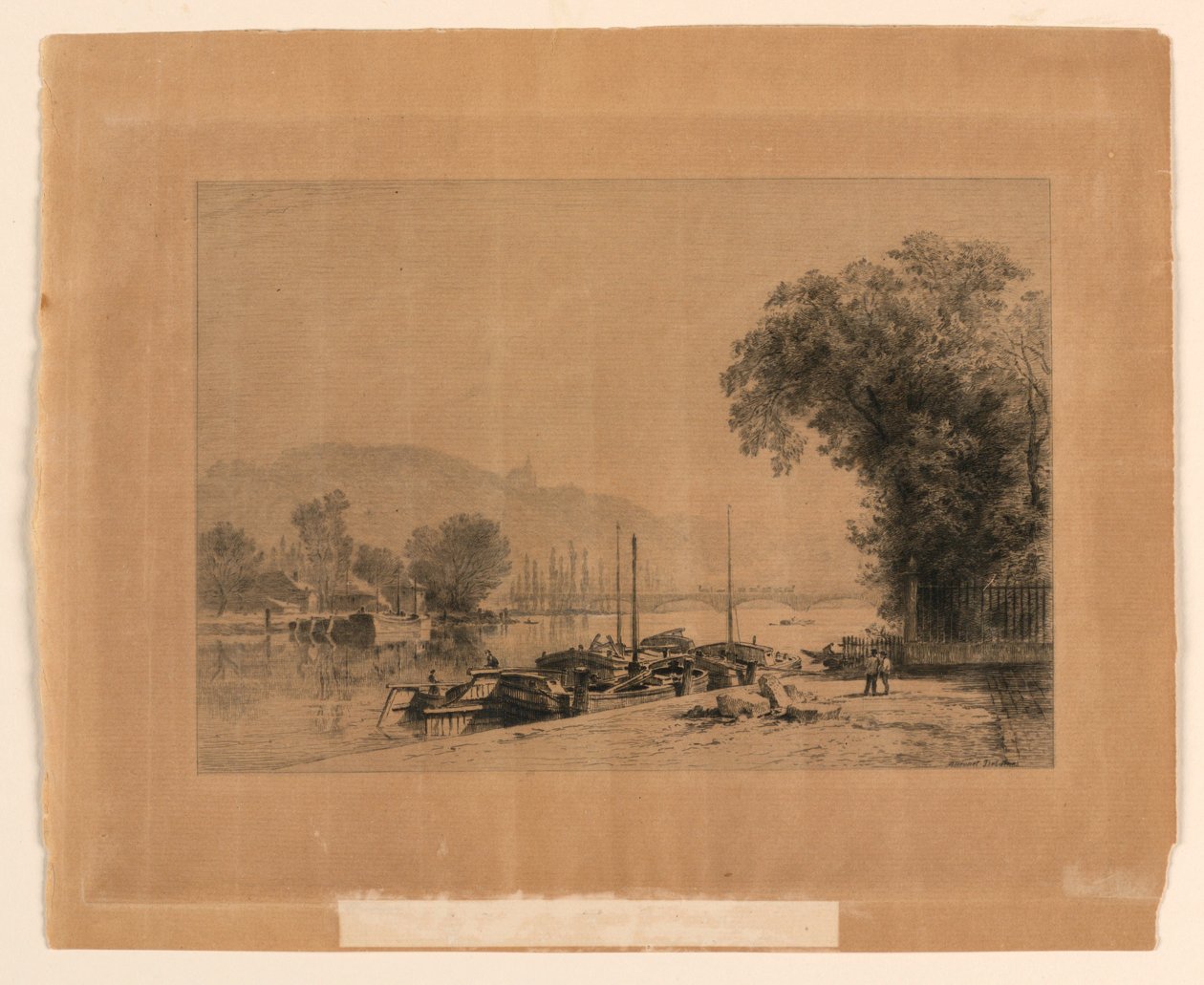 Rouen'deki Seine kıyıları by Alfred Louis Brunet Debaines