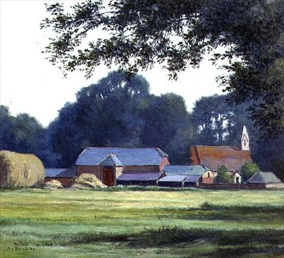 Çiftlik, West Parley, Dorsetshire, 1909 (tempera) by Alfred Lys Baldry