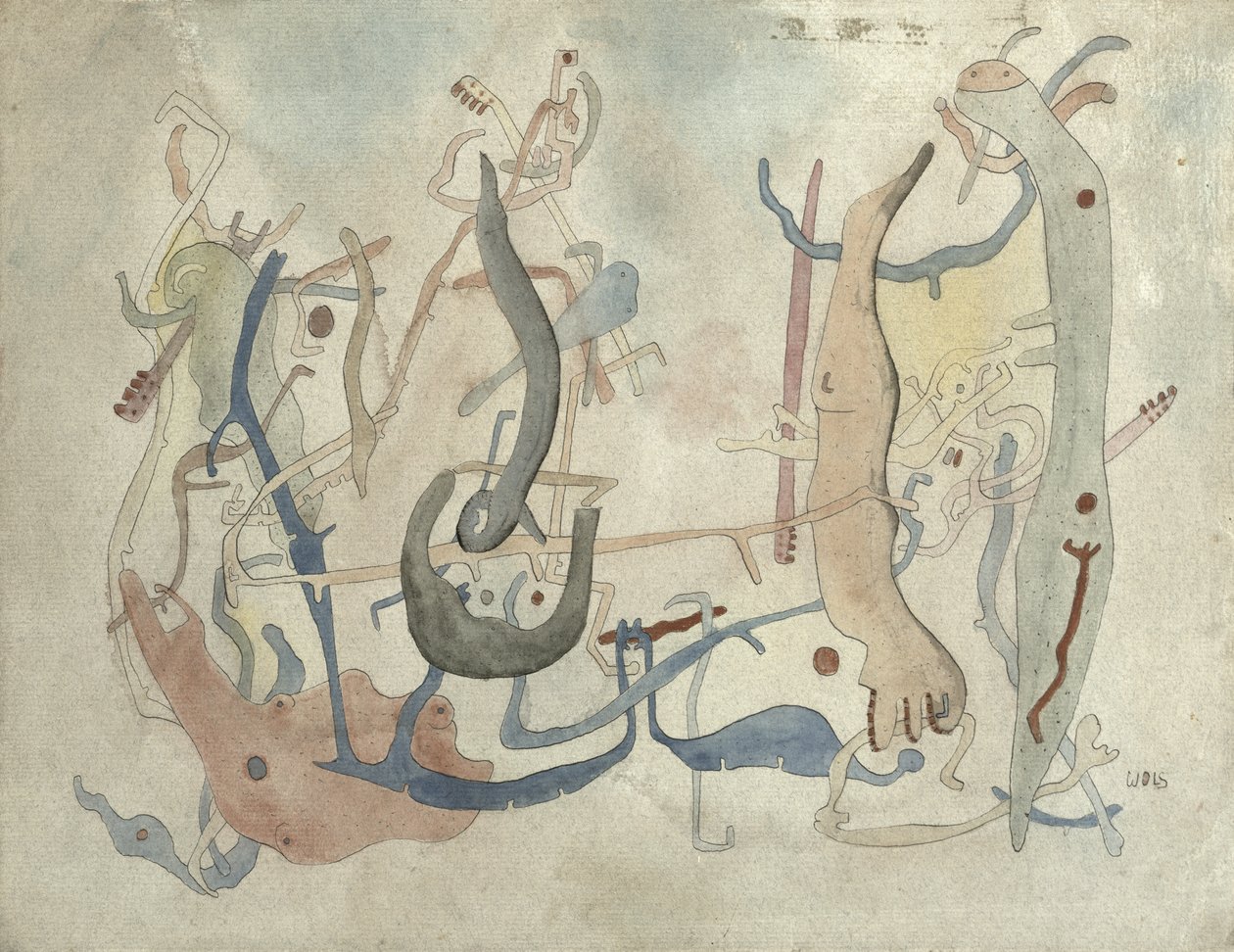 Hayali Formlar, c.1939/40 (kağıt üzerine kalem, hint mürekkebi ve suluboya) by Alfred Otto Wolfgang Schulze Wols