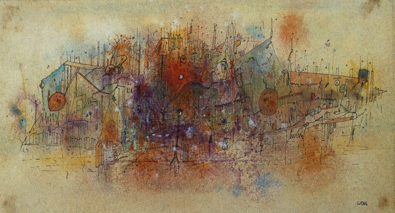 İsimsiz, c.1943-44. (kağıt üzerine suluboya, kalem ve mürekkep) by Alfred Otto Wolfgang Schulze Wols