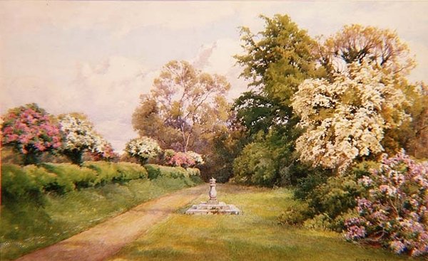 Sharcomb Bahçesi (suluboya) by Alfred Parsons