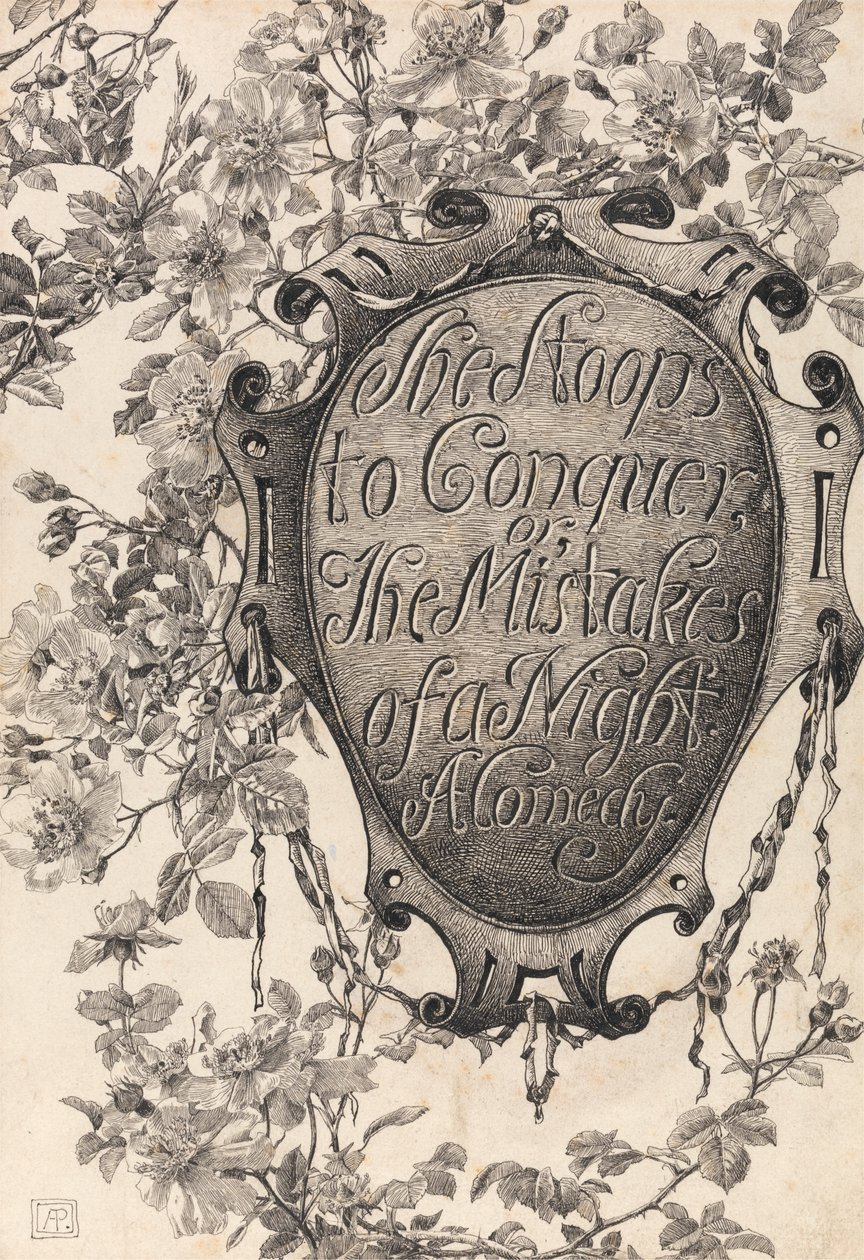 She Stoops to Conquer'dan başlık sayfası by Alfred Parsons