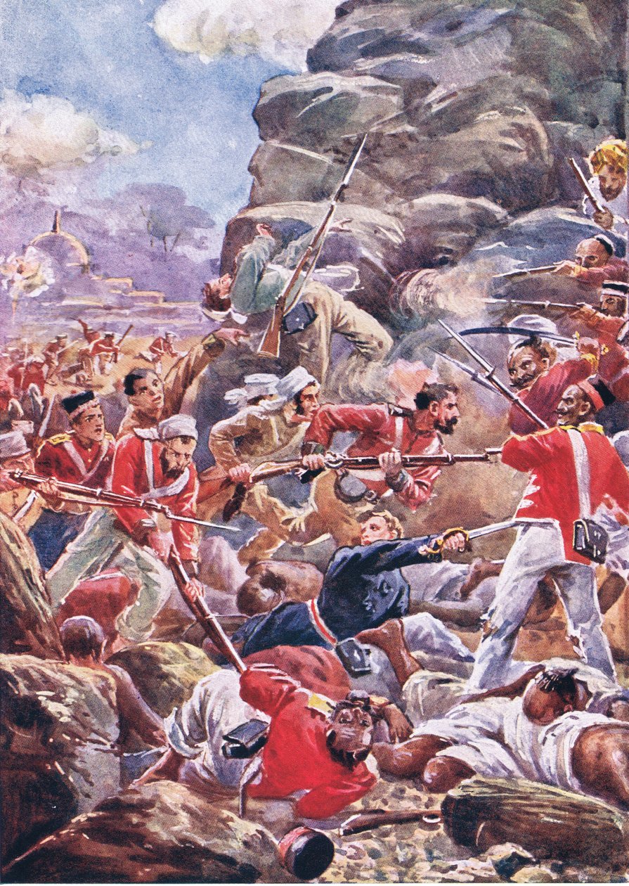 Delhi Kuşatması: İhlalin Basılması, İngiliz Kara ve Deniz Savaşlarından bir çizim, 1915 by Alfred Pearse