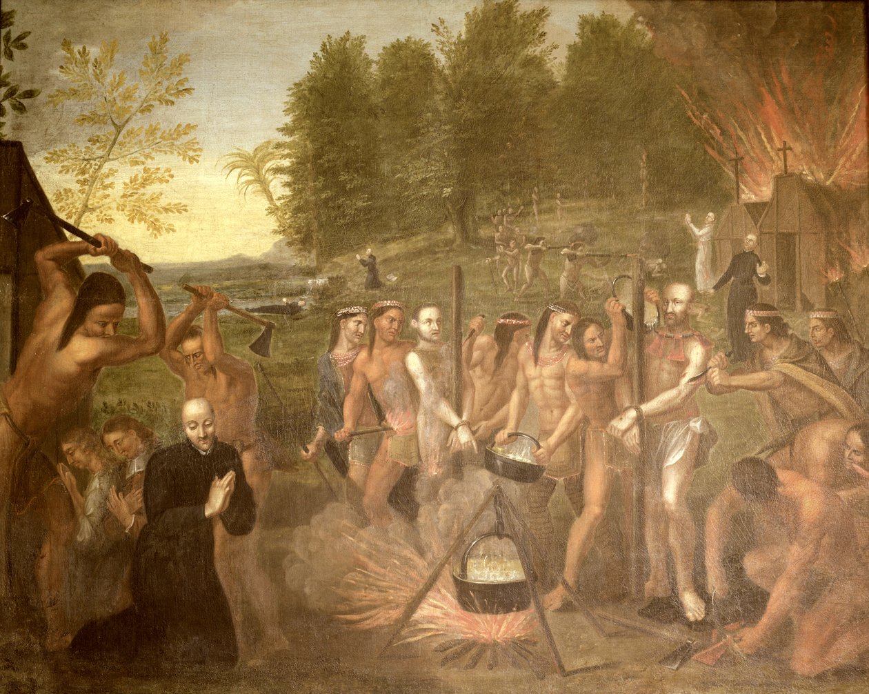 Üç Cizvit rahibinin şehitliği, 1649 by Alfred Pommier
