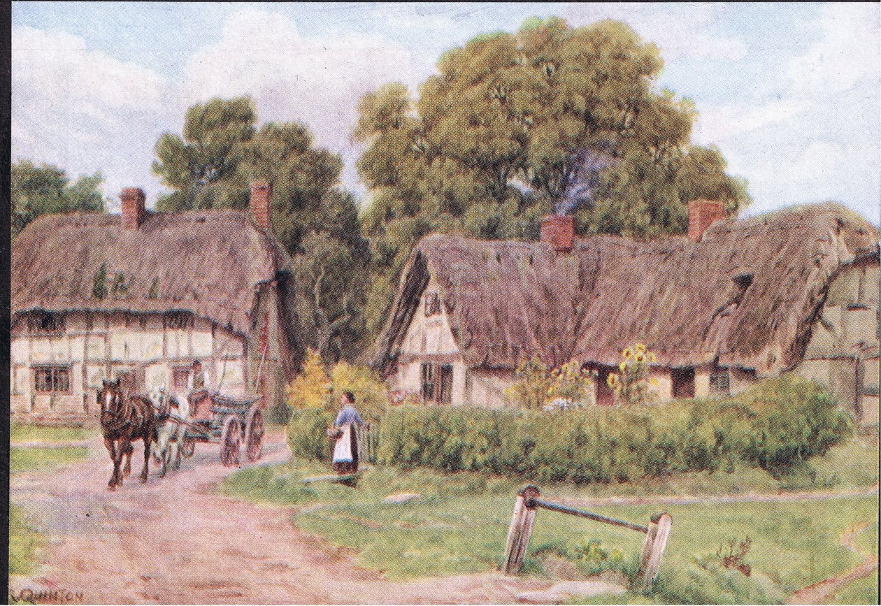 West Hagbourne, Berkshire, Dent & Sons Limited tarafından yayınlanan The Cottages and the Village Life of Rural England, 1912 by Alfred Robert Quinton