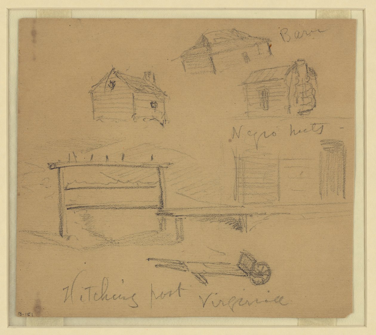 Otostop direği, Virginia by Alfred Rudolph Waud