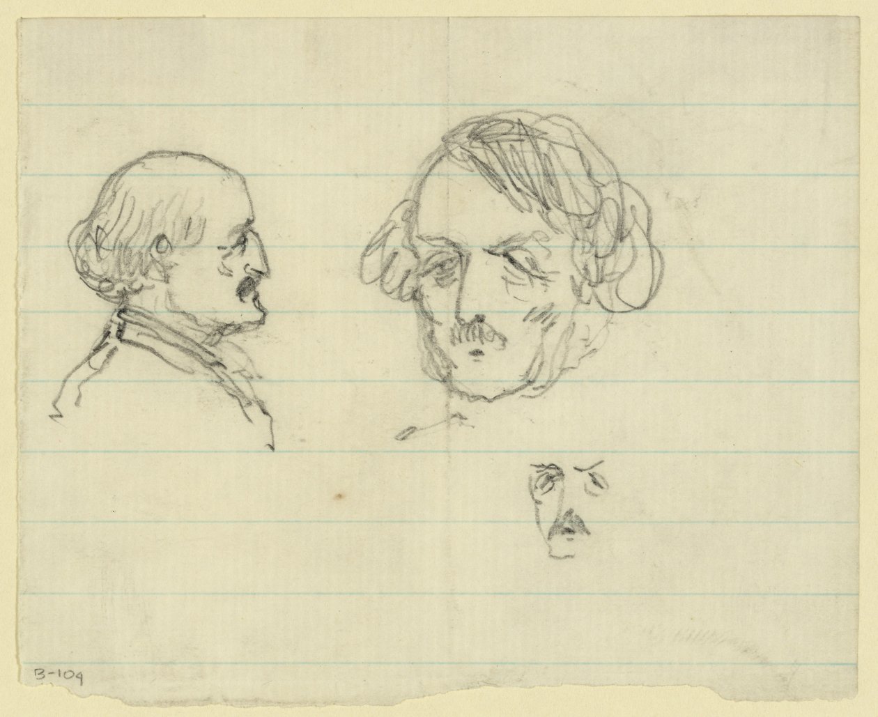 Benjamin Butler dahil üç büst portre by Alfred Rudolph Waud