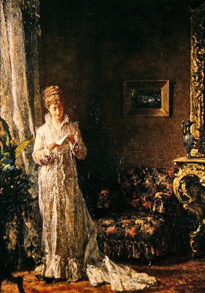 Dantel Elbiseli Bayan (İyi Haber) by Alfred Seifert
