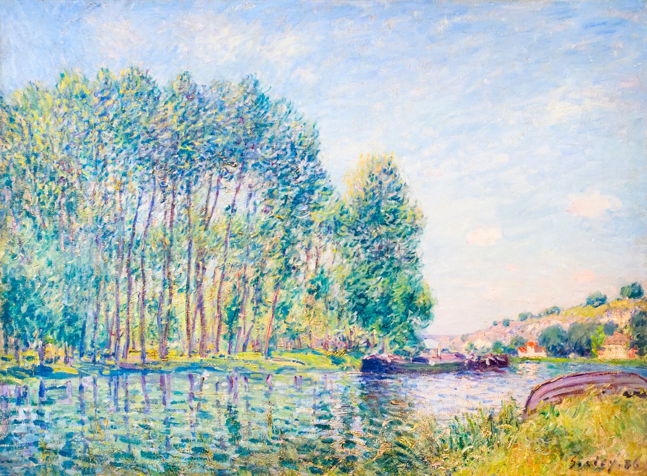 Loing at Moret'te bir viraj by Alfred Sisley