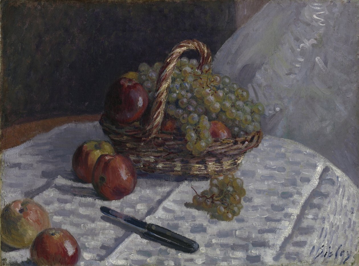 Sepette Elmalar ve Üzümler, c.1880-81 by Alfred Sisley