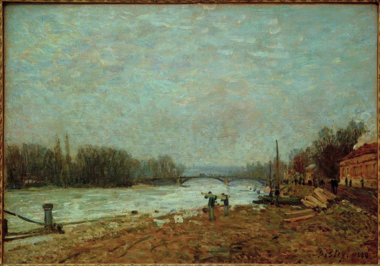 Felaketten sonra, Suresnes köprüsünde Seine by Alfred Sisley
