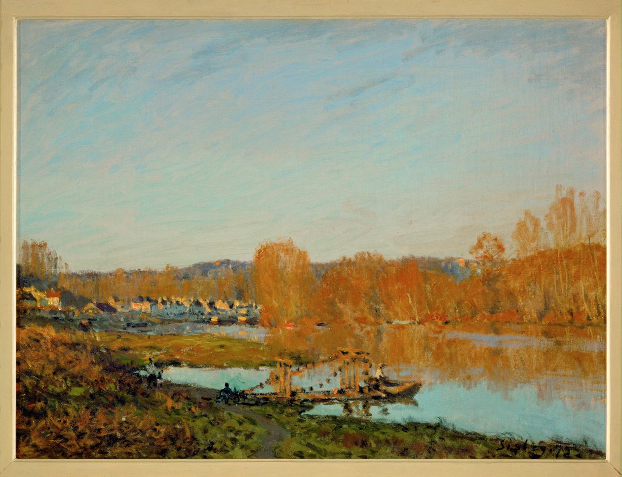 Sonbahar: Bougival yakınlarında Seine Nehri kıyıları (tuval üzerine yağlıboya) by Alfred Sisley
