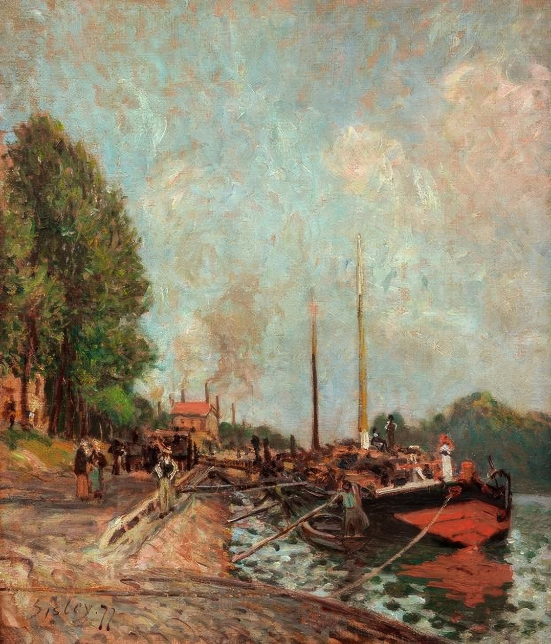 Barke in Billancourt by Alfred Sisley