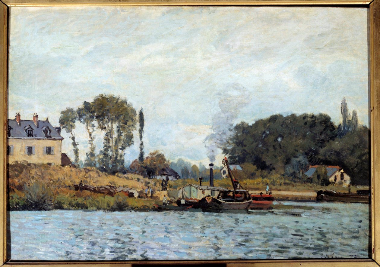 Bougival kilidindeki tekne Alfred Sisley (1839-1899) 1873 Sun tarafından tablo. 0,46x0,65 m Paris, Orsay Müzesi by Alfred Sisley