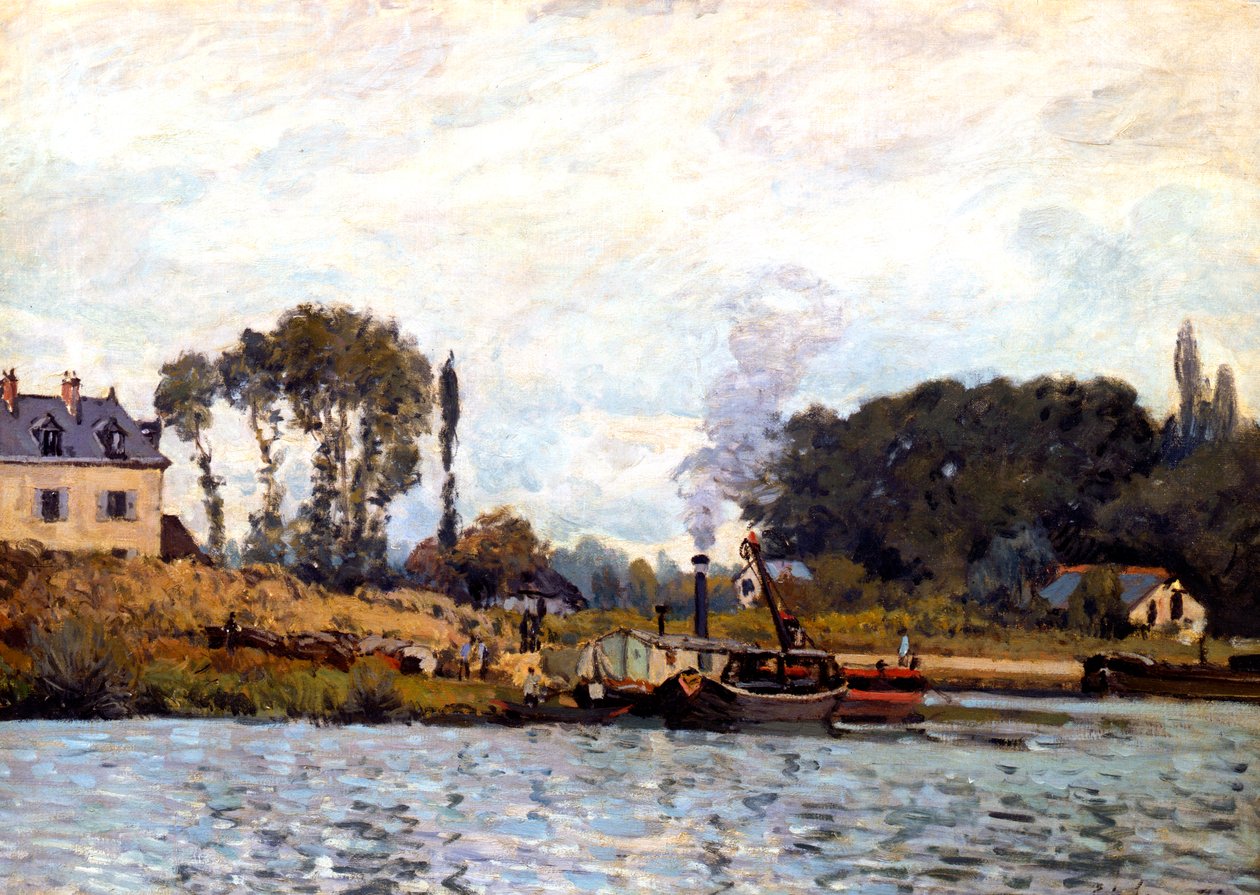 Kanaldaki Tekneler, 1873 by Alfred Sisley