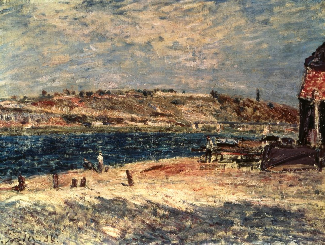 Saint-Mammes içinde Flußufer by Alfred Sisley