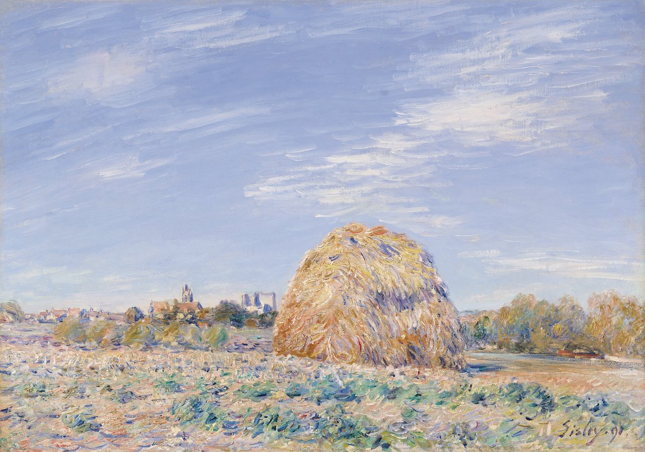 Loing Kıyısında Samanlık, 1891 by Alfred Sisley