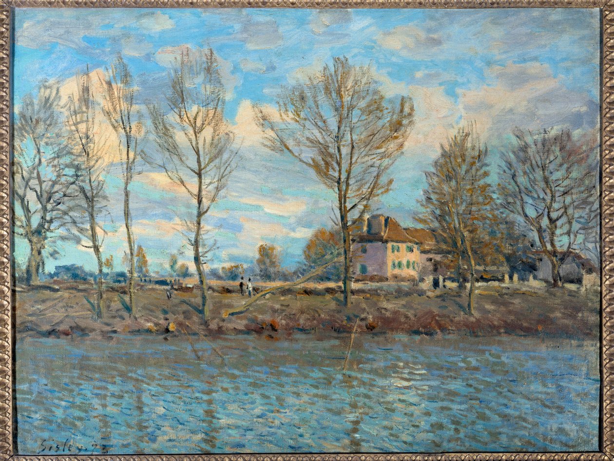 Büyük jatte adası; Neuilly-sur-Seine. Alfred Sisley tarafından boyama by Alfred Sisley